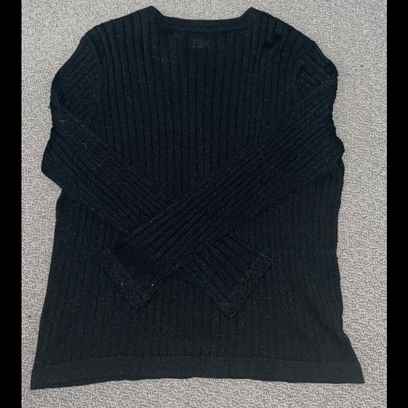 Charter Club black cardigan sweater with sparkles. Size 1X - Picture 7 of 8